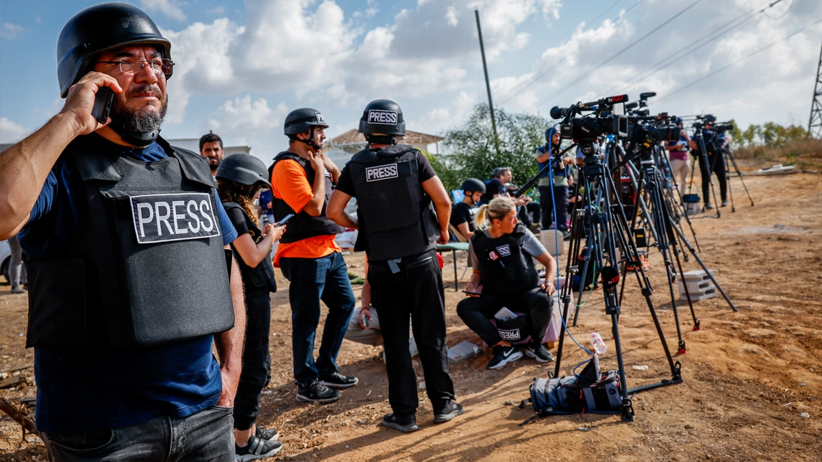 صحفيون في تغطية للعدوان الإسرائيلي على قطاع غزة