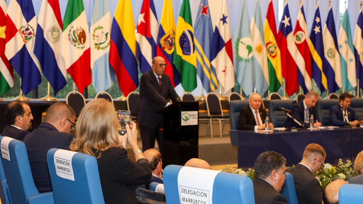 محمد ولد الرشيد، في كلمته أمام الجمعية العامة لبرلمان أمريكا اللاتينية والكاريبي (برلاتينو)