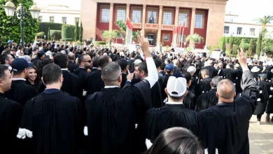 محامون أمام مقر البرلمان المغربي